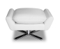 Preview: Footstool leather white